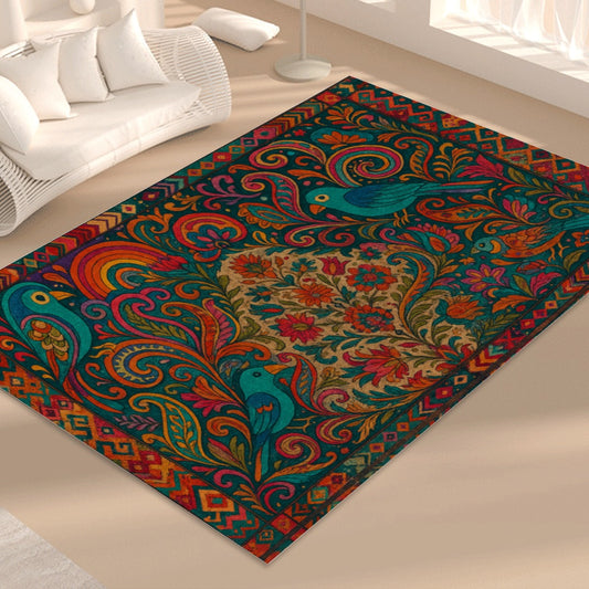 🕊️ Boho Songbird Garden Floor Mat – Foldable Decorative Rug