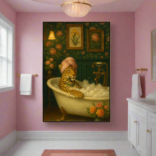 ✨Boho Luxe Leopard Wall Art – Framed Canvas Print Bring Maximalist Magic Into Your Space