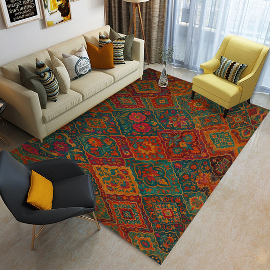 Boho Bazaar Patchwork Floor Rug – Foldable &amp; Soft with Non-Slip Backing