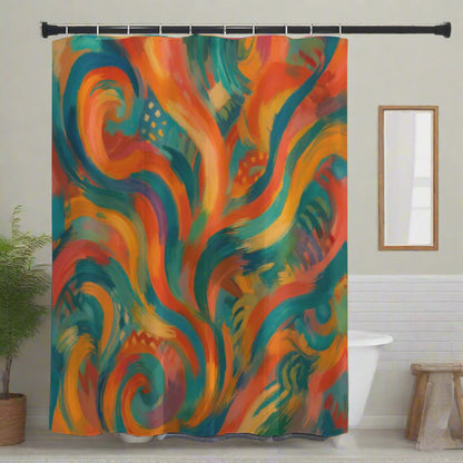 🎨 “Electric Flow” Abstract Shower Curtain | Waterproof | 120×180cm