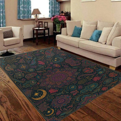 🌙 Mystic Garden Foldable Floor Mat – Boho Celestial Comfort