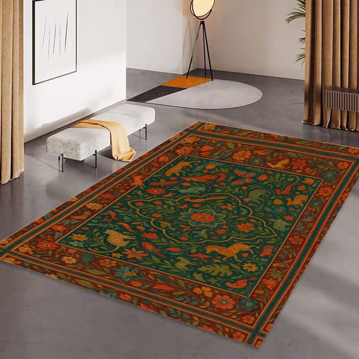 🦁 Boho Majestic Garden Floor Mat – Bold, Wild &amp; Wonderfully Soft 🦁