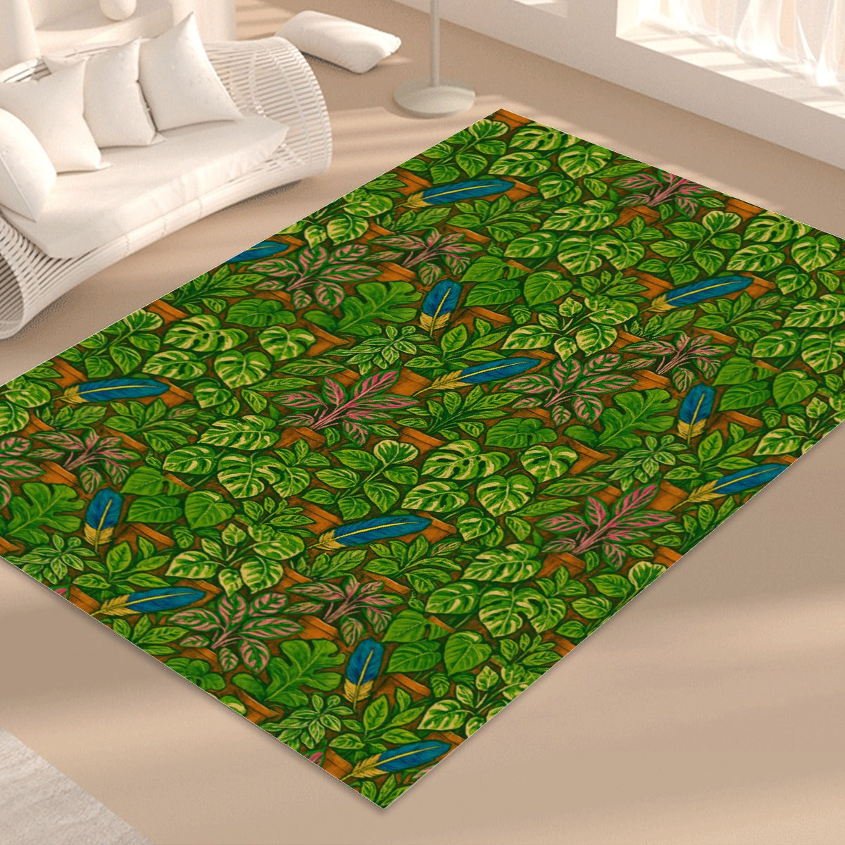 Tropical Jungle Leaf Foldable Floor Mat – Super Soft with Non-Slip Backing