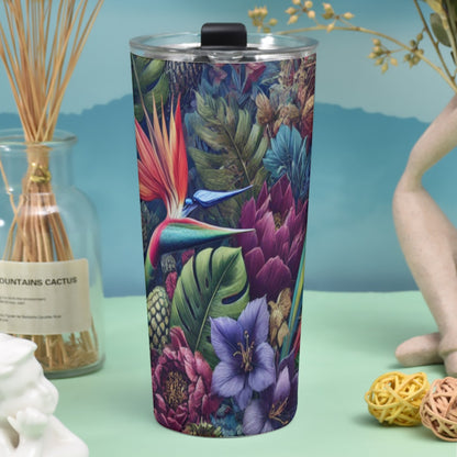 Tropical Jungle Parrot Tumbler – 30oz Stainless Steel Mug with Lid