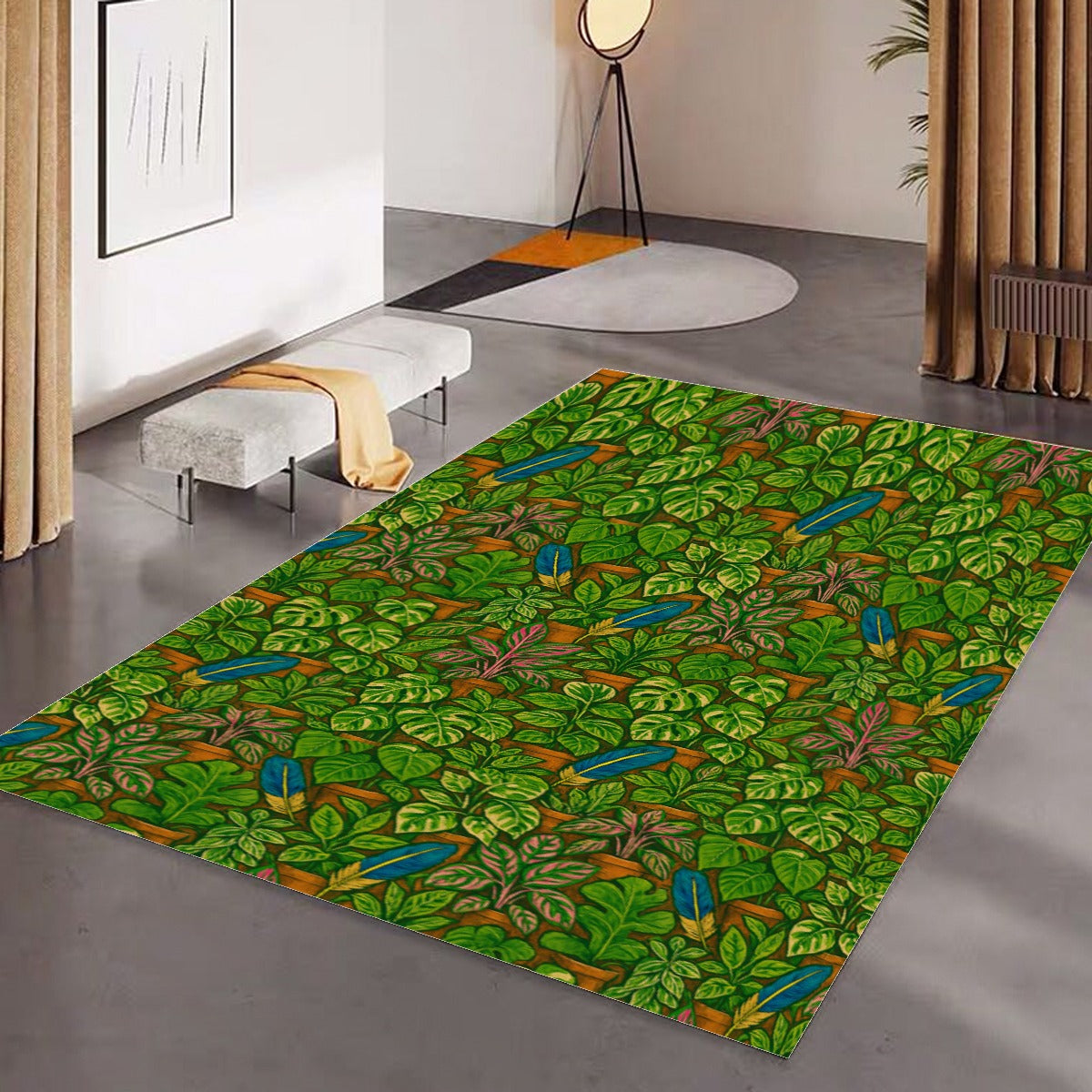 Tropical Jungle Leaf Foldable Floor Mat – Super Soft with Non-Slip Backing
