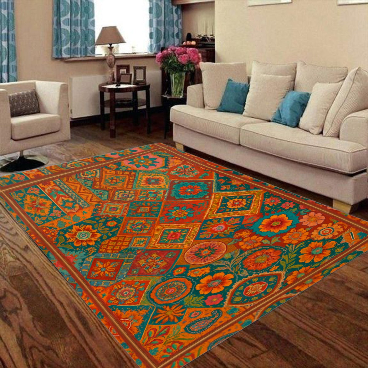 🔥 Boho Bloom Foldable Floor Mat – Maximalist Magic for Your Space