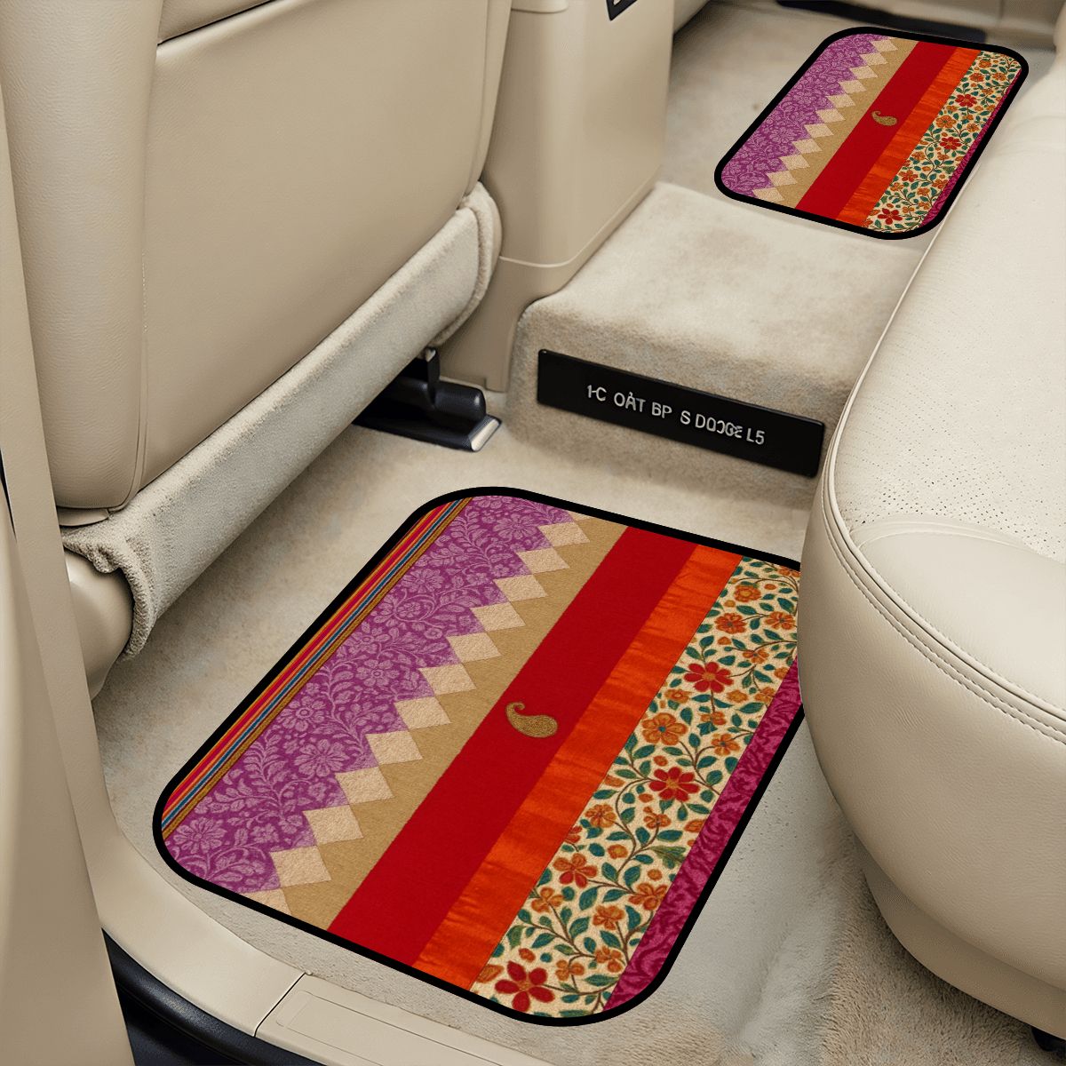 Boho Sunset Rear Car Floor Mats – Set of 2 | Non-Slip, Waterproof, Stylish Interior Upgrade