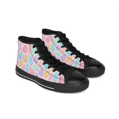 Colorful Crystal Women's Classic Sneakers - Trendy High-Top Shoes for Everyday Comfort