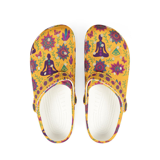 Boho Floral EVA Foam Clogs - Comfortable Slip-On Shoes with Vibrant Print