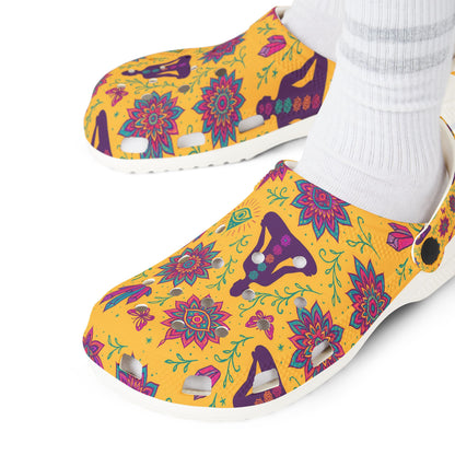 Boho Floral EVA Foam Clogs - Comfortable Slip-On Shoes with Vibrant Print
