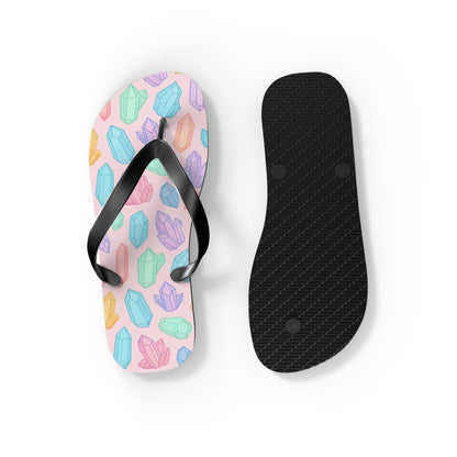 Colorful Crystal Flip Flops - Vibrant Summer Footwear for Beach Days & Casual Outings