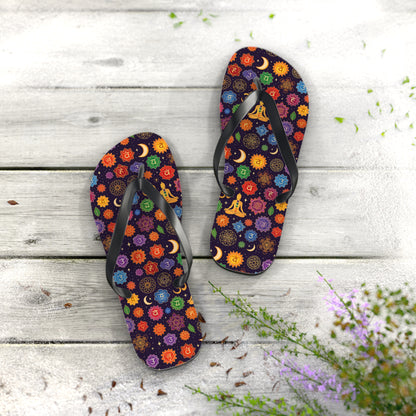 Colorful Chakra Flip Flops - Spiritual Summer Footwear