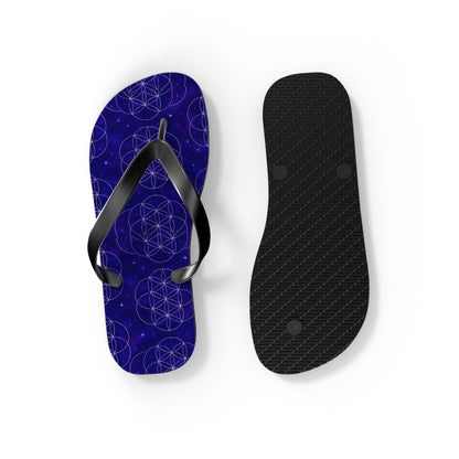 Cosmic Flower Flip Flops - Boho Chic Sandals for Beach, Summer Fun, Festival Vibes, Yoga Retreats, Gift for Her