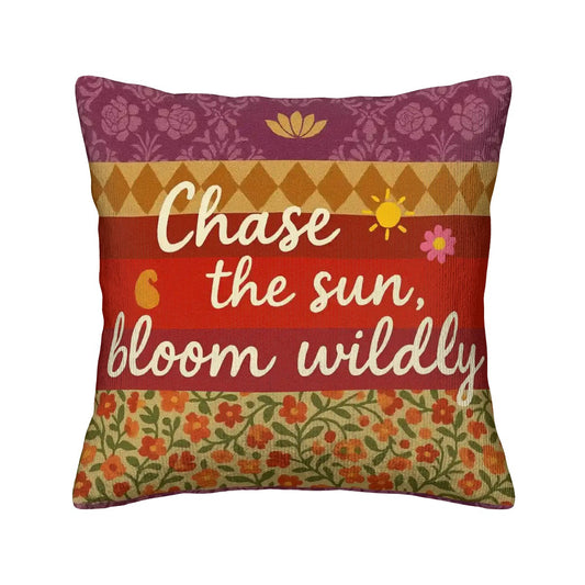 🌻 Chase the Sun Corduroy Pillow – Boho Softness & Vibrant Style (With Insert Included!)