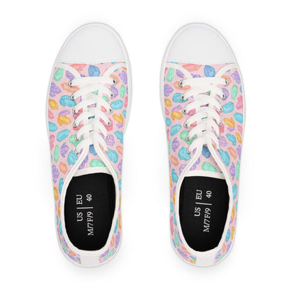 Colorful Crystal Print Low Top Sneakers for Women