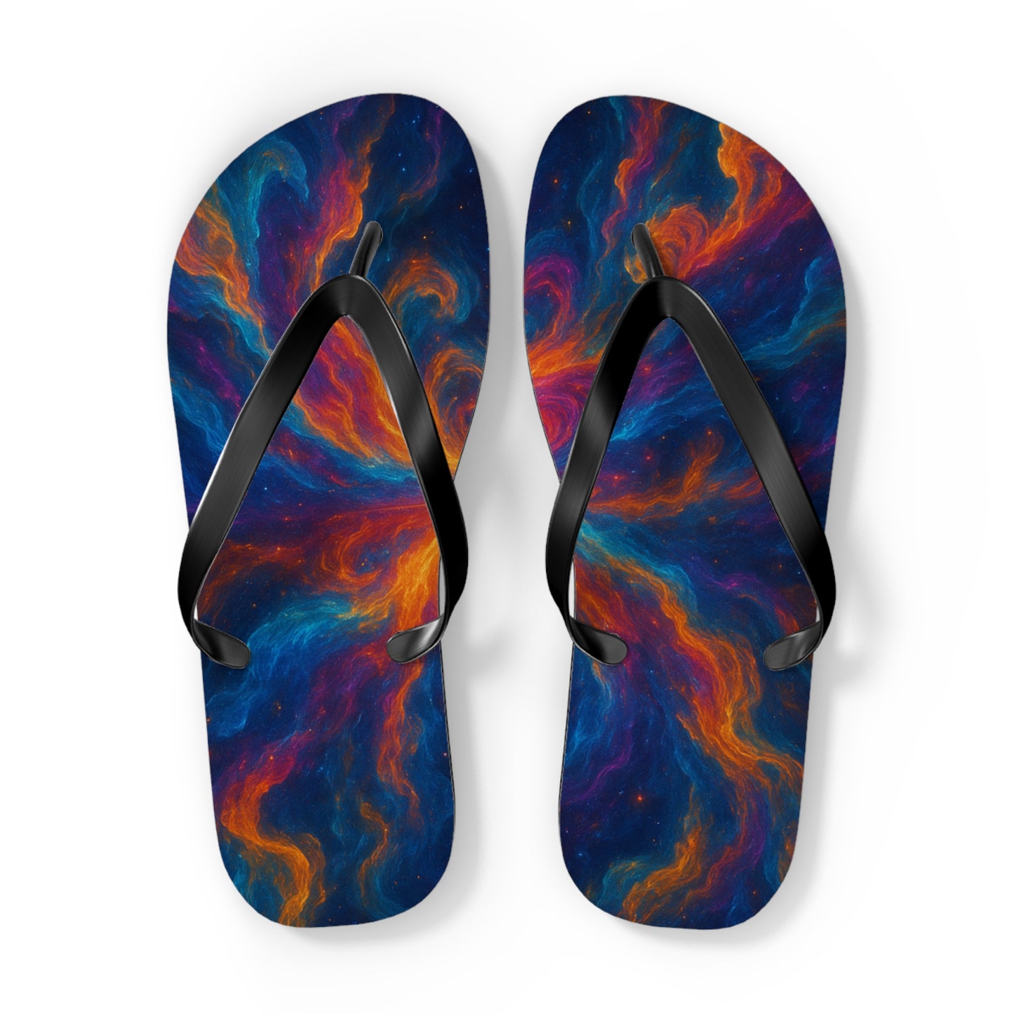 Cosmic Swirl Flip Flops - Colorful Summer Sandals for Beach Lovers