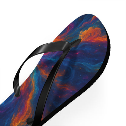 Cosmic Swirl Flip Flops - Colorful Summer Sandals for Beach Lovers