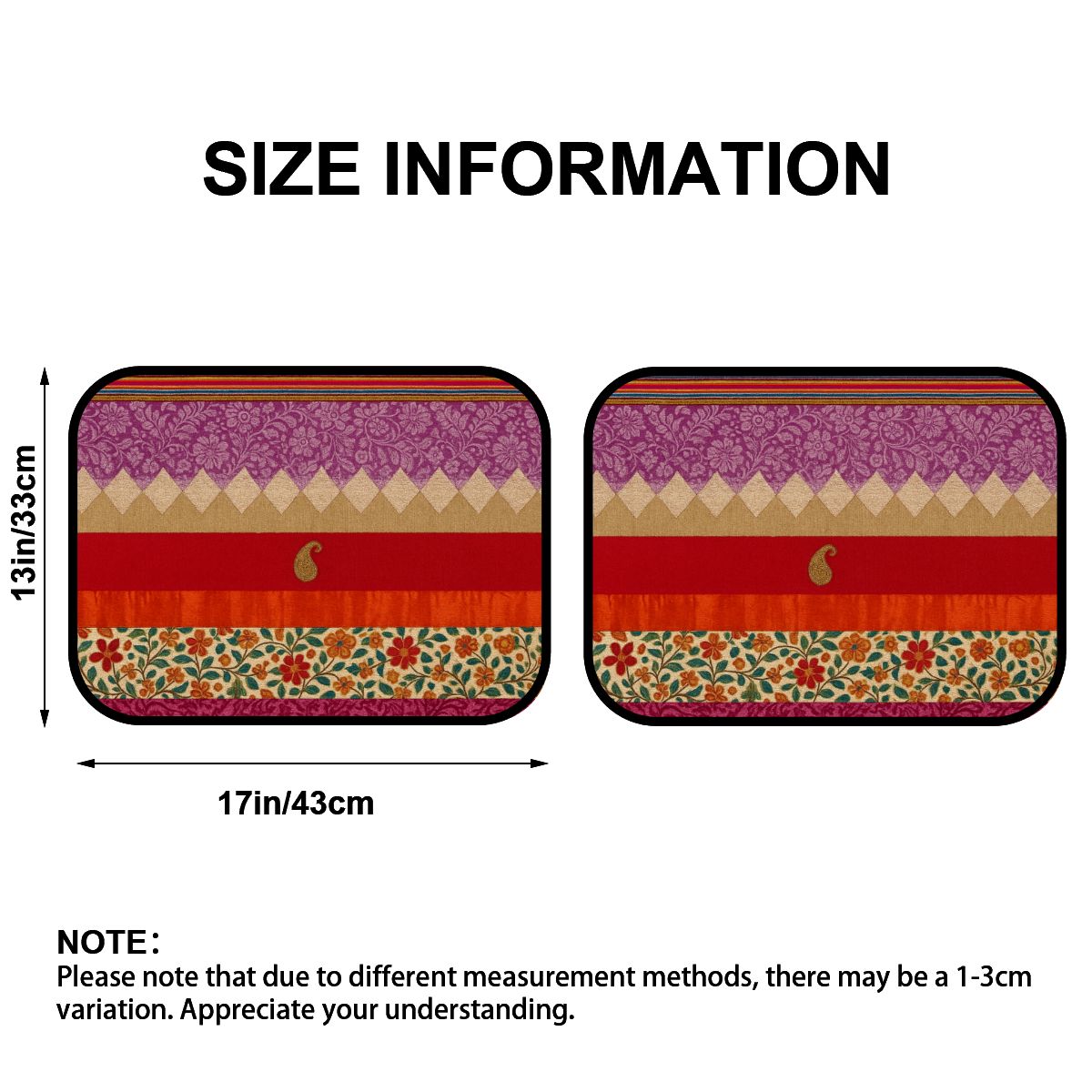 Boho Sunset Rear Car Floor Mats – Set of 2 | Non-Slip, Waterproof, Stylish Interior Upgrade