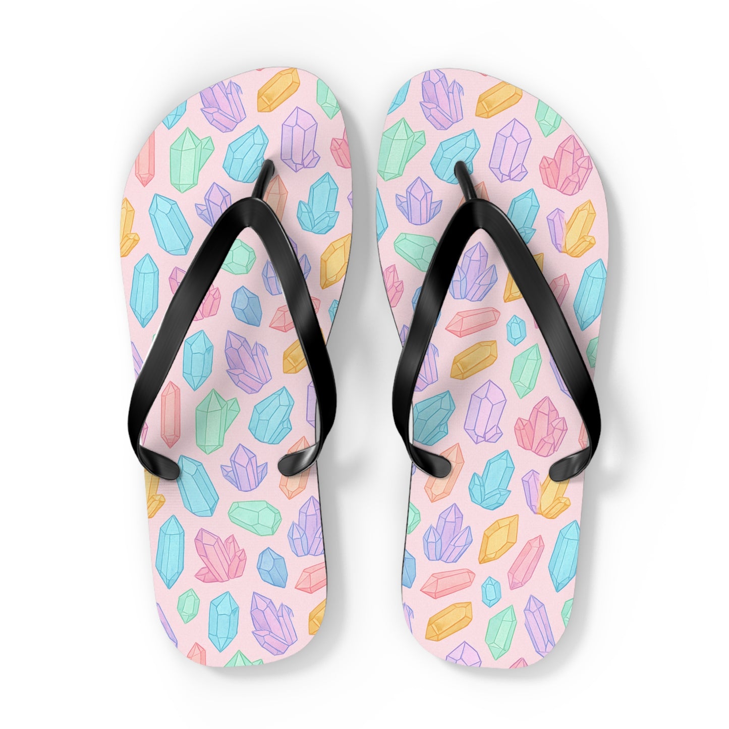 Colorful Crystal Flip Flops - Vibrant Summer Footwear for Beach Days & Casual Outings