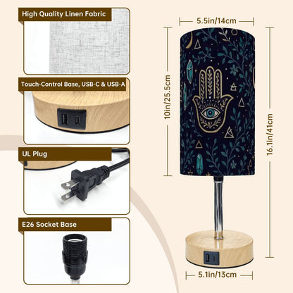 Sacred Light Touch Lamp – Boho Hamsa with USB Charging