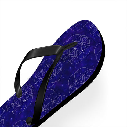 Cosmic Flower Flip Flops - Boho Chic Sandals for Beach, Summer Fun, Festival Vibes, Yoga Retreats, Gift for Her