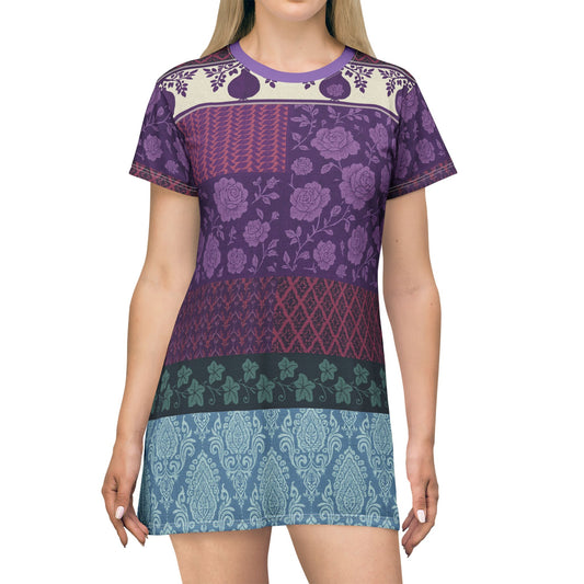 Boho Floral T-Shirt Dress - Comfortable Casual Wear for Summer