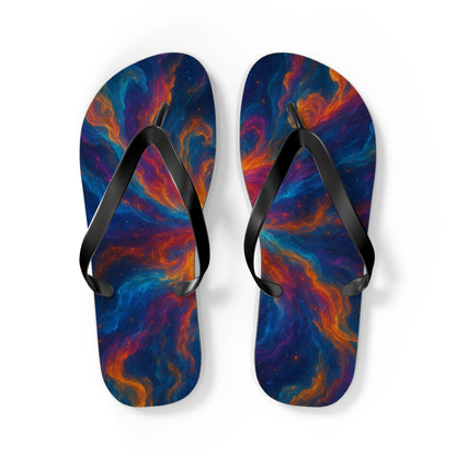 Cosmic Swirl Flip Flops - Colorful Summer Sandals for Beach Lovers