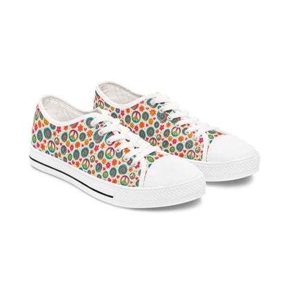 Colorful Peace Sign Women's Low Top Sneakers
