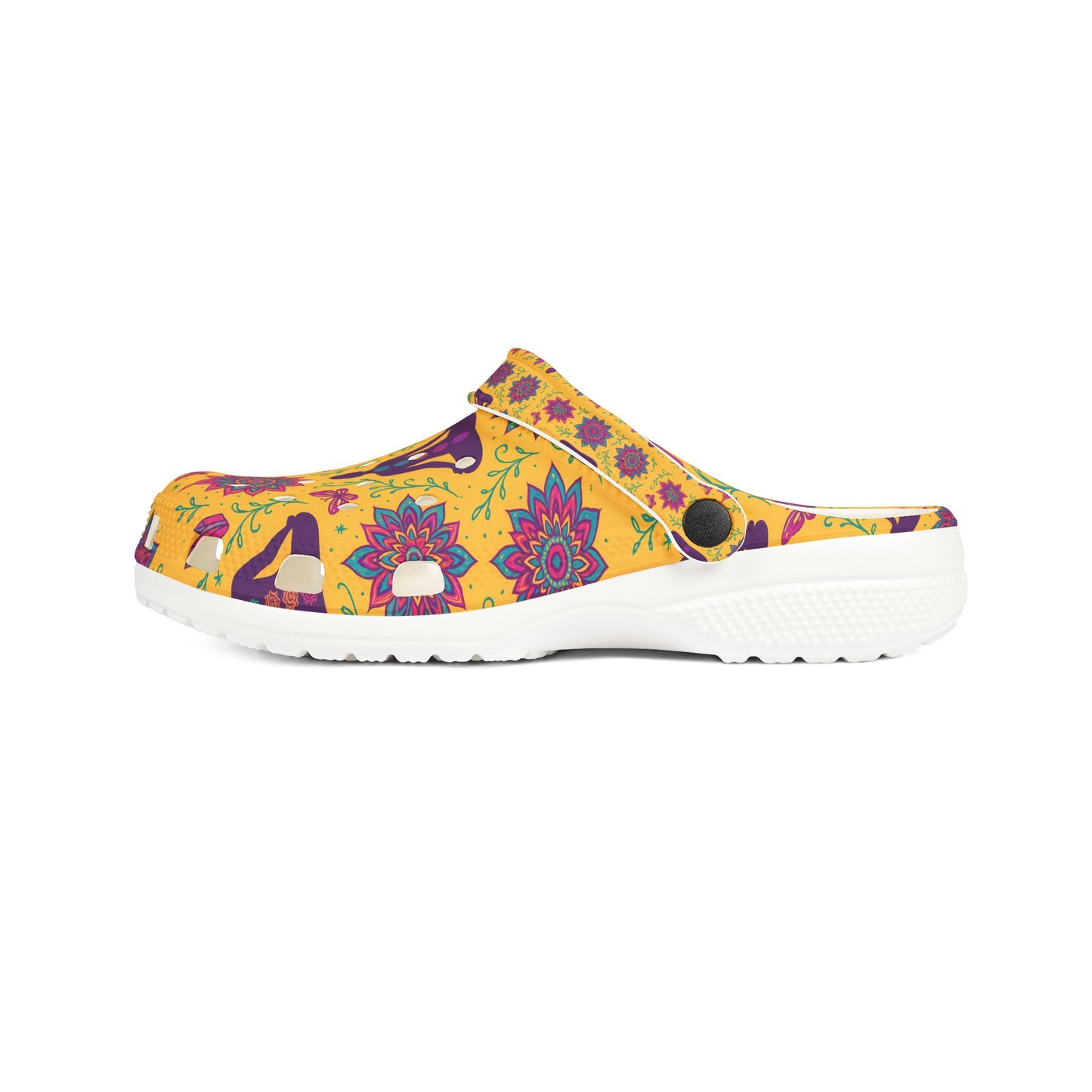 Boho Floral EVA Foam Clogs - Comfortable Slip-On Shoes with Vibrant Print