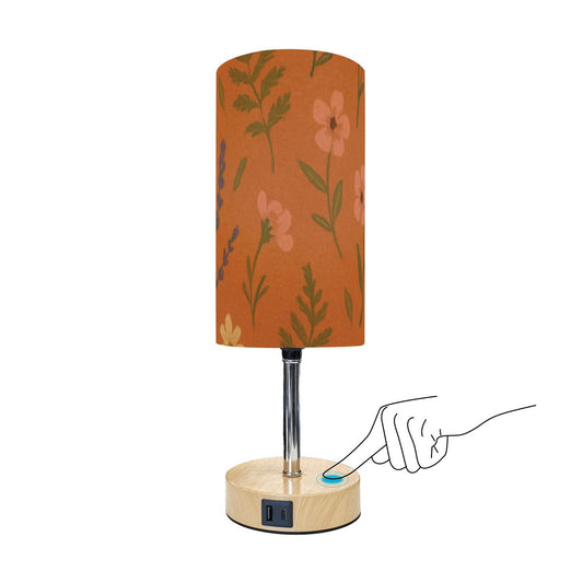 Sunset Blooms Touch Lamp – Boho Floral with USB Charging