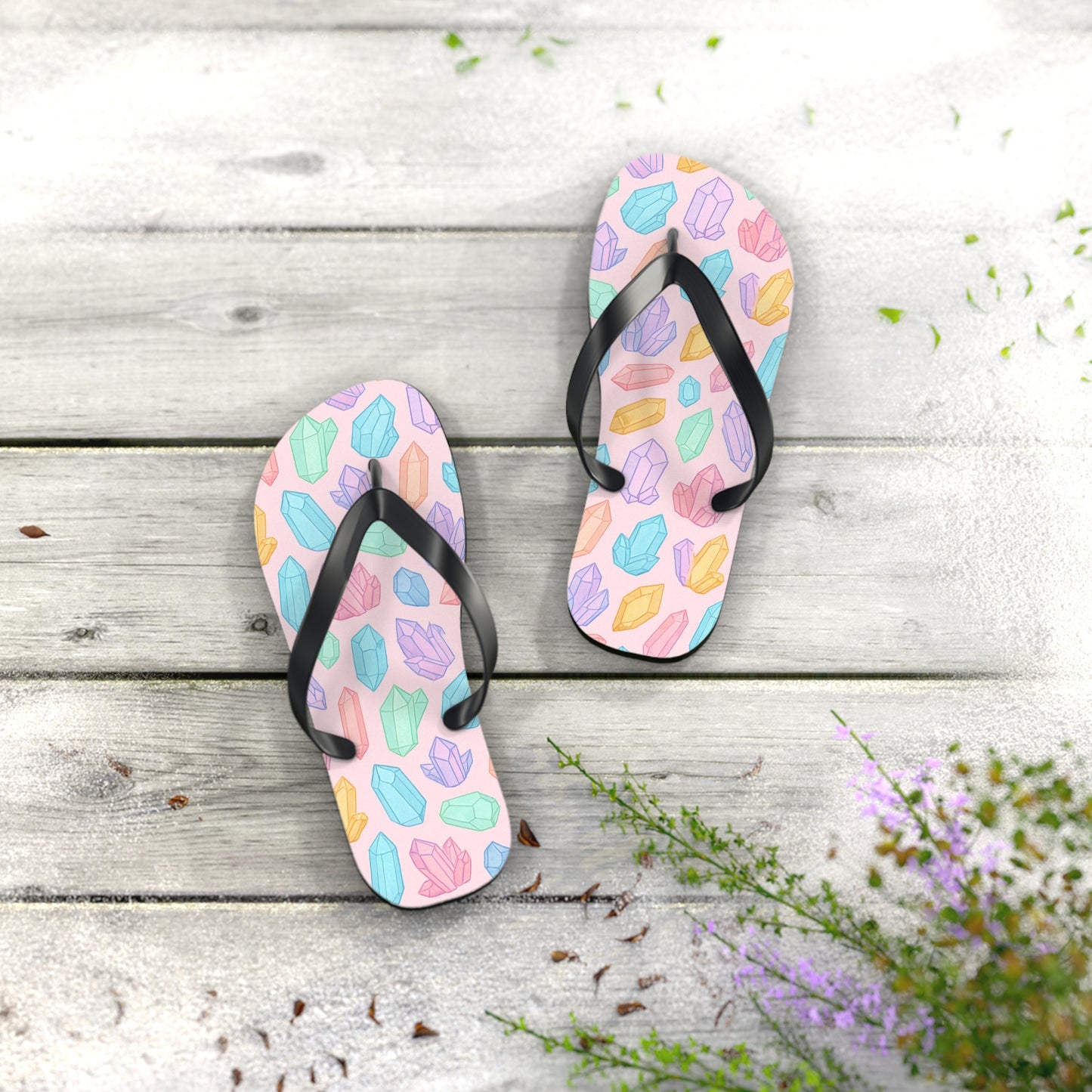 Colorful Crystal Flip Flops - Vibrant Summer Footwear for Beach Days & Casual Outings