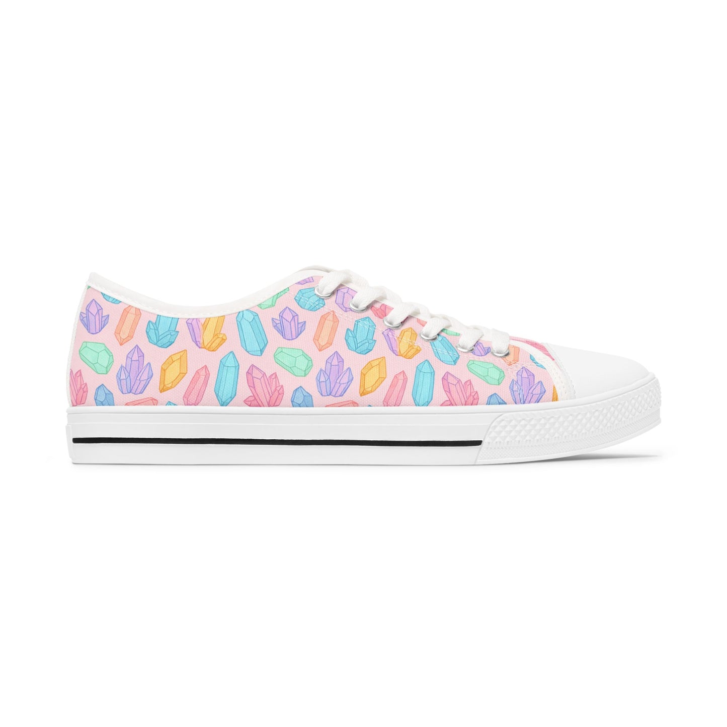 Colorful Crystal Print Low Top Sneakers for Women