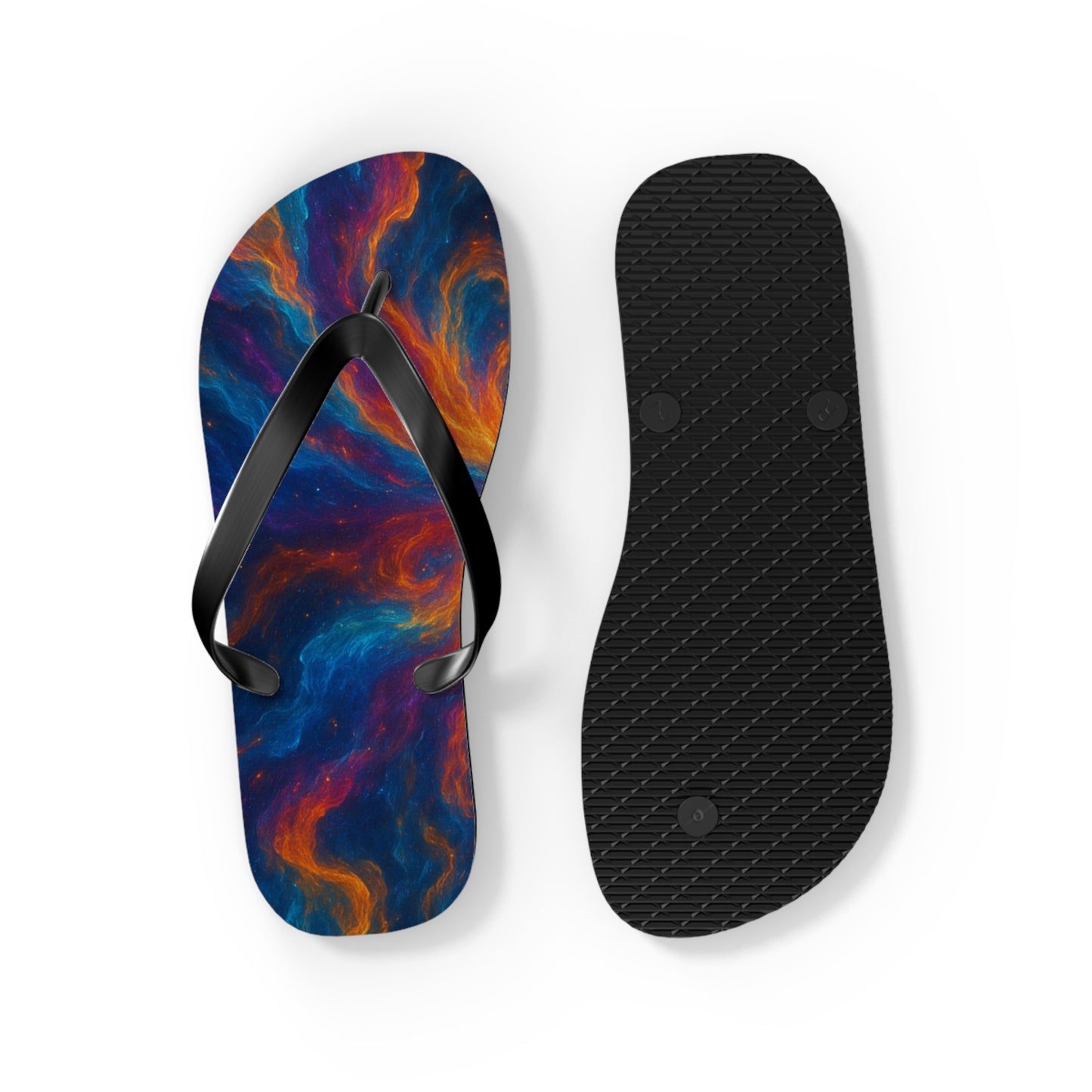 Cosmic Swirl Flip Flops - Colorful Summer Sandals for Beach Lovers