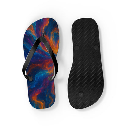 Cosmic Swirl Flip Flops - Colorful Summer Sandals for Beach Lovers