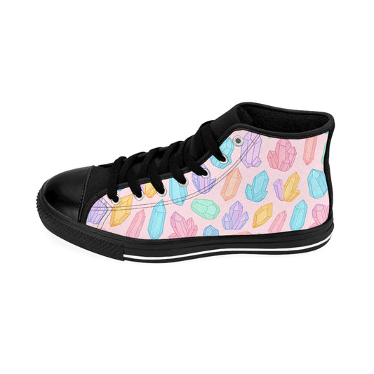Colorful Crystal Women's Classic Sneakers - Trendy High-Top Shoes for Everyday Comfort