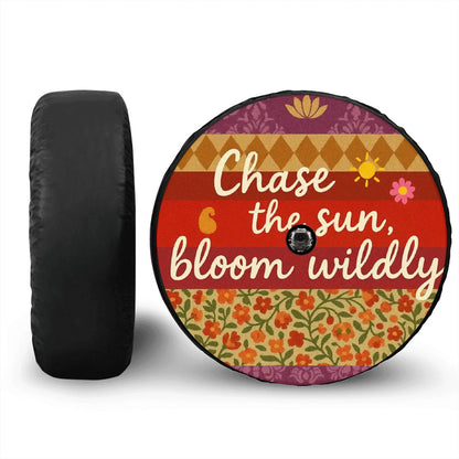 🌻 Chase the Sun Spare Tire Cover – Waterproof Boho Adventure Style