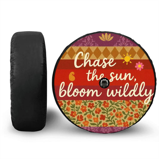 🌻 Chase the Sun Spare Tire Cover – Waterproof Boho Adventure Style