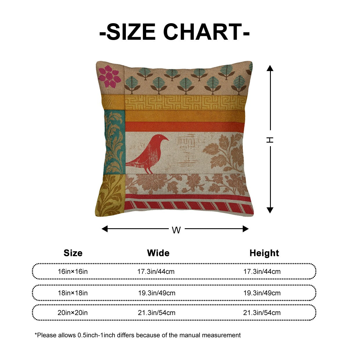 🕊️ Boho Songbird Corduroy Pillow – Nature-Inspired Comfort with Insert Included