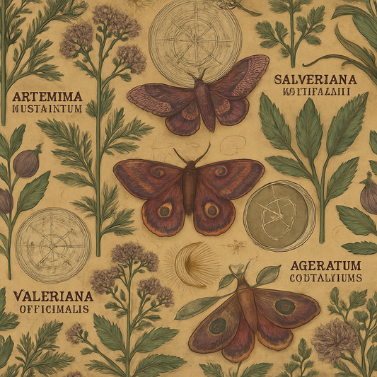 Vintage Moth & Botanical Peel & Stick Wallpaper – 60"x50" (PVC, Waterproof, Easy Install)