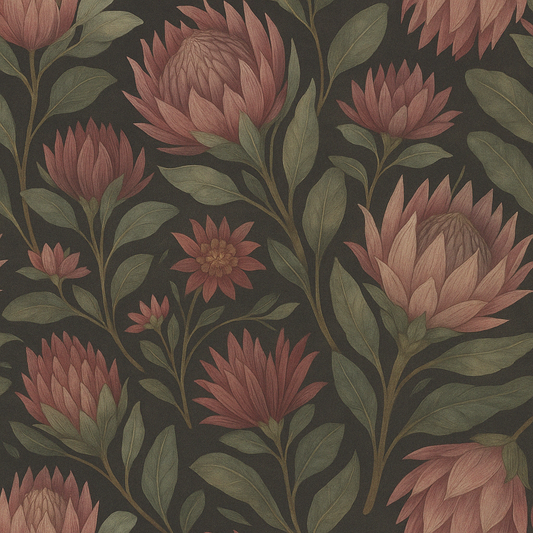 Dark Botanical Blooms Peel & Stick Wallpaper – 60"x50" (PVC, Waterproof, Easy Install)