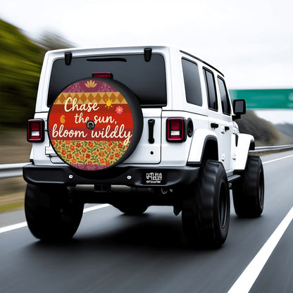 🌻 Chase the Sun Spare Tire Cover – Waterproof Boho Adventure Style