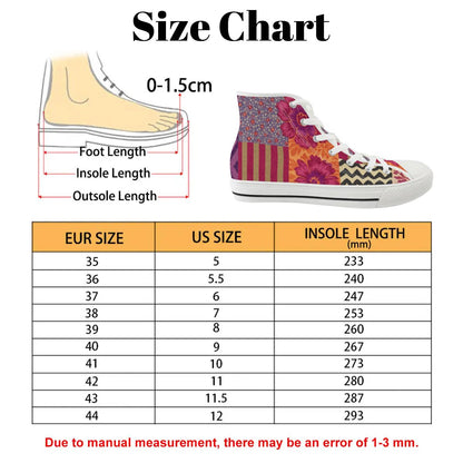 Wildflower Spirit Women's High Top Canvas Shoes