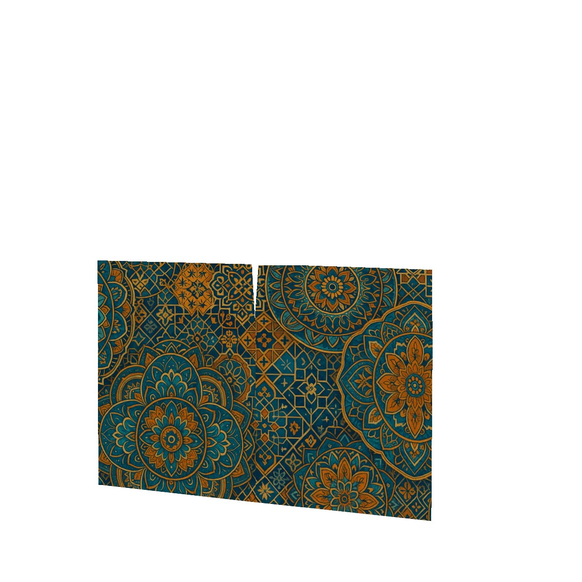🌀 Boho Mandala Mirage Sideboard – 2-Door Cabinet with Leather-Textured Floral Tile Design (35")