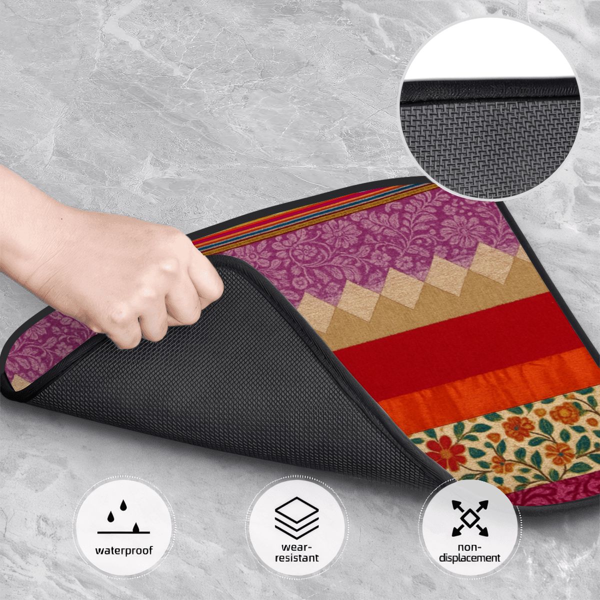 Boho Sunset Rear Car Floor Mats – Set of 2 | Non-Slip, Waterproof, Stylish Interior Upgrade