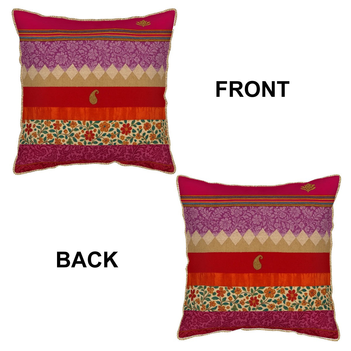 🌸 Boho Velvet Dreams Pillow Cover – Double-Sided Design, Soft Velvet Luxury